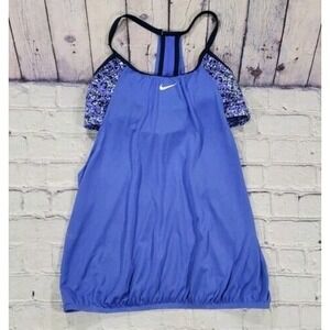 Nike WOMENS SIZE L Pixel Party Layered Tankini Top Lilac Black NESSA270 584